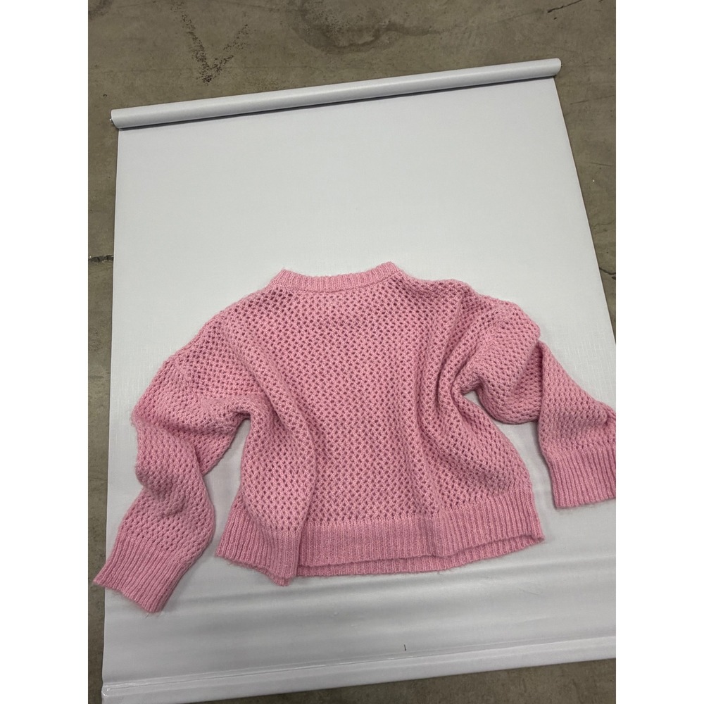 Wild Fable Pink Open Knit Sweater Womens Crew Neck Long Sleeve Pullover size M - Picture 7 of 8